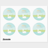Elegante witte eend lente vijver decoratieve Stick Ronde Sticker (Vel)