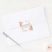 Elegante witte eenvoudige roze roze roze goud Quin Vierkante Sticker (Envelop)