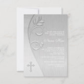 Elegante witte eerste communie uitnodigingen (Voorkant)