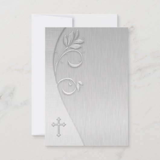 Elegante witte eerste communie uitnodigingen (Achterkant)