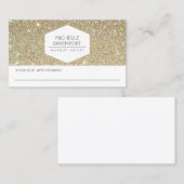 ELEGANTE WITTE EMBLEEM GOUDEN GLITTER AFSPRAAK CAR AFSPRAKENKAARTJE (Voorkant / Achterkant)