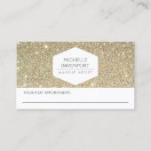 ELEGANTE WITTE EMBLEEM GOUDEN GLITTER AFSPRAAK CAR AFSPRAKENKAARTJE (Voorkant)