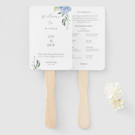 Elegante Witte en Blauwe Hydrangea Set van Ventila Handwaaier