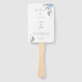 Elegante Witte en Blauwe Hydrangea Set van Ventila Handwaaier