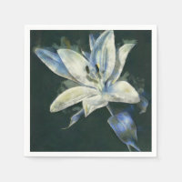 Elegante witte en blauwe lelie Waterverf