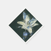 Elegante witte en blauwe lelie Waterverf Servet (Hoek)