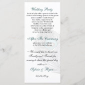 Elegante witte en blauwgroen pauw programma's (Achterkant)