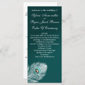 Elegante witte en blauwgroen pauw programma's (Voorkant / Achterkant)