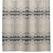 Elegante witte en crème douchegordijn stijl 1 (Voorkant)