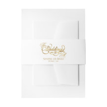 Elegante witte en faux gouden kalligrafie bruiloft