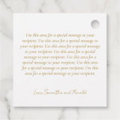 Elegante witte en faux gouden kalligrafie Dank u Bedankjes Labels (Achterkant)