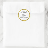 Elegante Witte en Faux Gouden Zaken Dank u Ronde Sticker (Tas)