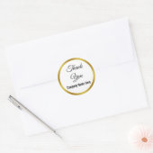 Elegante Witte en Faux Gouden Zaken Dank u Ronde Sticker (Envelop)