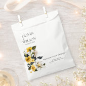 Elegante witte en gele bloemen bruiloft welkom bedankzakje (Geknipt)