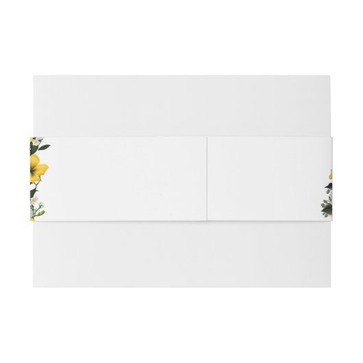 Elegante witte en gele bloemenbruiloft uitnodigingen wikkel (Achterkant Voorbeeld)