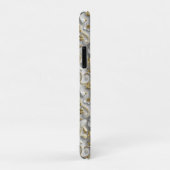 Elegante witte en gouden 3D-bloem Case-Mate iPhone Case (Achterkant/rechts)
