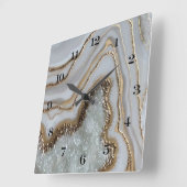 Elegante witte en gouden agaat Borden wandklok (Hoek)