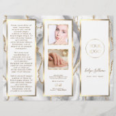 Elegante witte en gouden agaat brochure (Voorkant)
