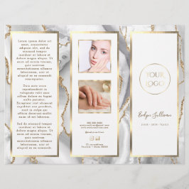 Elegante witte en gouden agaat brochure