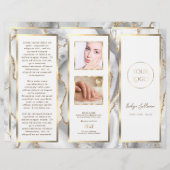 Elegante witte en gouden agaat brochure (Voorkant / Achterkant)
