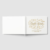 Elegante witte en gouden bladeren Boho Glam bruilo Gastenboek (Volledig)