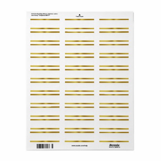 Elegante witte en gouden blanco etiket (Full Sheet)