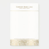 Elegante witte en gouden bloemige Paisley 2 Post-it® Notes (Voorkant)