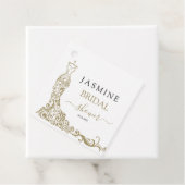 Elegante witte en gouden blush jurk bruidsmeisjesf bedankjes labels (In situ)