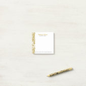 Elegante witte en gouden bruiloft bloemenkant post-it® notes (Op bureau)