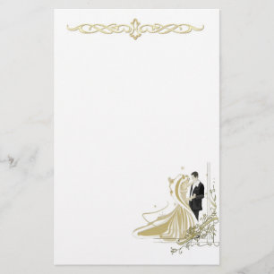 Elegante witte en gouden bruiloft briefpapier