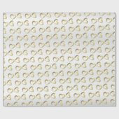 Elegante witte en gouden bruiloft harten cadeaupapier (Vlak)