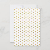 Elegante witte en gouden Confetti Polka-Stippen RS RSVP Kaartje (Achterkant)