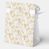 Elegante witte en gouden damast bedankdoosjes (Achterkant)
