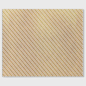 Elegante witte en gouden glitter snoepriet strepen cadeaupapier (Vlak)