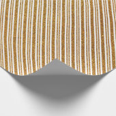 Elegante witte en gouden glitter snoepriet strepen cadeaupapier (Hoek)