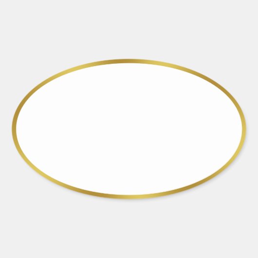 Elegante witte en gouden grens Sjabloon Ovale Sticker (Voorkant)