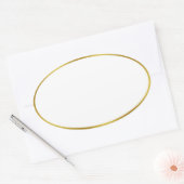 Elegante witte en gouden grens Sjabloon Ovale Sticker (Envelop)
