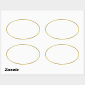 Elegante witte en gouden grens Sjabloon Ovale Sticker (Vel)