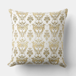 Elegante witte en gouden harten valentijnsdag dama kussen