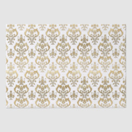 Elegante Witte en Gouden Harten Valentijnsdag Dama Tissuepapier