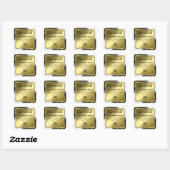 Elegante witte en gouden ingrediëntenlabels vierkante sticker (Vel)