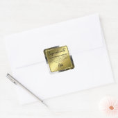Elegante witte en gouden ingrediëntenlabels vierkante sticker (Envelop)