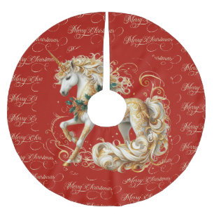 Elegante witte en gouden kerst eenhoorn kerstboom rok