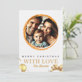 Elegante witte en gouden kerst Kaart met liefde