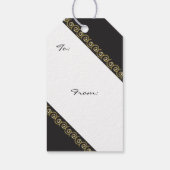 Elegante witte en gouden kerstboom cadeaulabel (Achterkant)