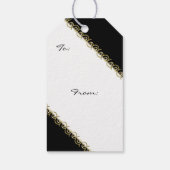Elegante witte en gouden kerstboom cadeaulabel (Achterkant)