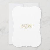 Elegante Witte en Gouden Monogram Bruiloft Kaart (Achterkant)