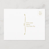 Elegante Witte en Gouden Monogram Huwelijk RSVP Uitnodiging Briefkaart (Achterkant)