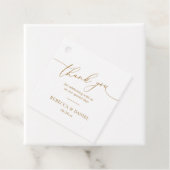 Elegante witte en gouden monogram trouwkaart bedan bedankjes labels (In situ)