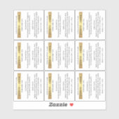 Elegante witte en gouden parfum roller fles labels (Vel)